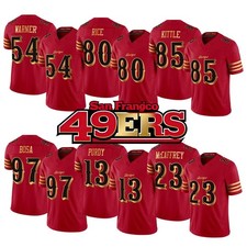 NWT Men's 49ers 2025  Rivalries  Vapor Limited Jersey All Stitched Red Gold