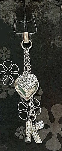 Jewelry Pendant Charm Stainless Steel Swarovski Rhinestone Heart Love Initial K