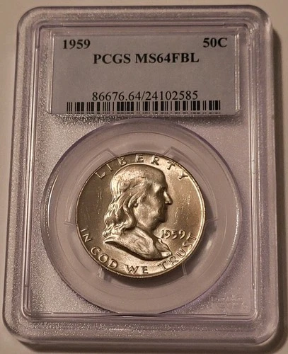 1959 Franklin Half Dollar MS64 FBL PCGS Toning