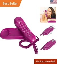 Elegant Slimline Purple Telephone with Memory  LED Indicator - Desk or Wall