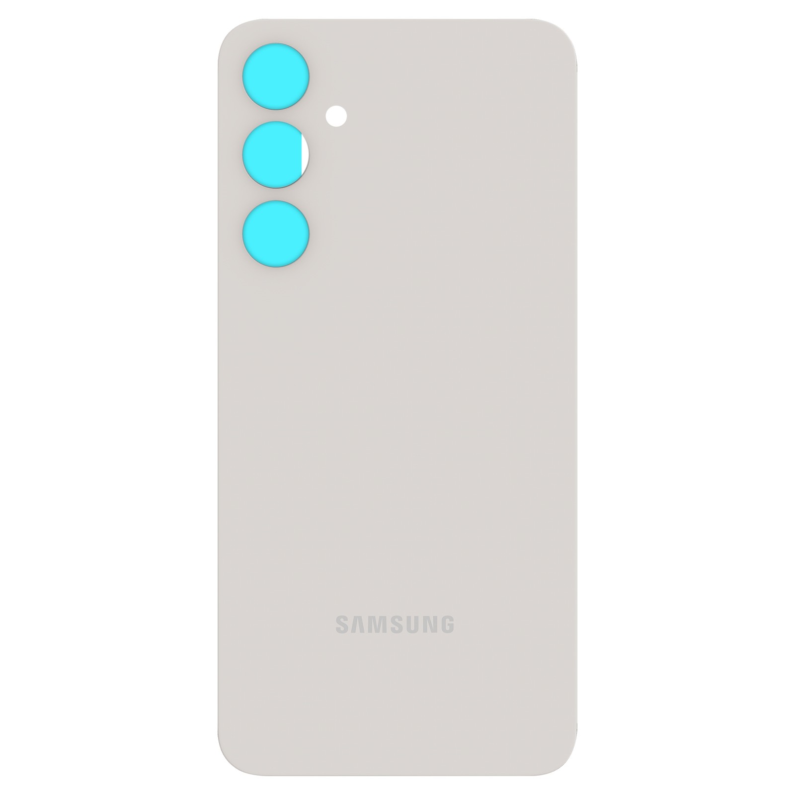 Cache batterie Galaxy S23 FE beige en verre trempé avec adhésif étanche précollé