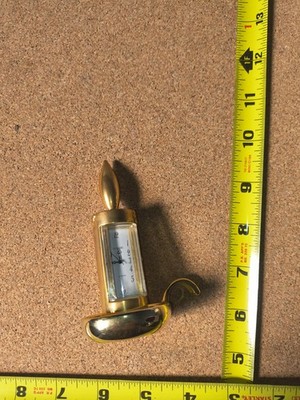 Miniature Small Gold Clock Metallic Metal Candle Holder w/ Handle,  4 in