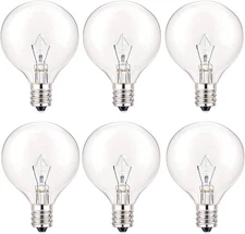 40 Watt Light Bulbs E12 Candelabra Base 120Volt Round Light Bulb
