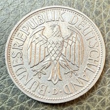 1962 D Germany 1 Deutsche Mark KM# 110