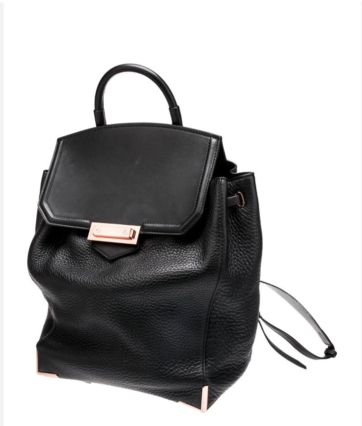 ALEXANDER WANG Backpack Prisma Skeletal Pebbled Leather Rose  display picture 3