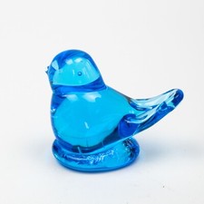 Blue bird of Happiness Ron Ray 1990 Blue Glass Bird Hand-Blown