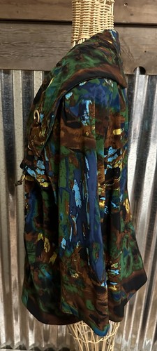 Erin London Jacket Women's Size Small Brown Blue Green Watercolor Edgy Unique - Picture 7 of 14