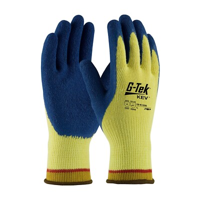 PIP K1300-M G-Tek  K-Force Gloves, KEV w/ Blue Latex Grip, Size M (12 pairs)