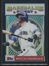 Mitch Haniger 2020 Topps Finest Flashbacks Black Refractor 12/25 MARINERS 