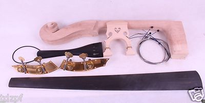 1set Upright Double Bass Neck Peg Tailpiece Bridge String Ebony Fingerboard