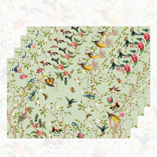 40pcs Disposable Paper Towel Green Tissue Flower Bird Paper Napkin Wedding - Picture 7 of 7