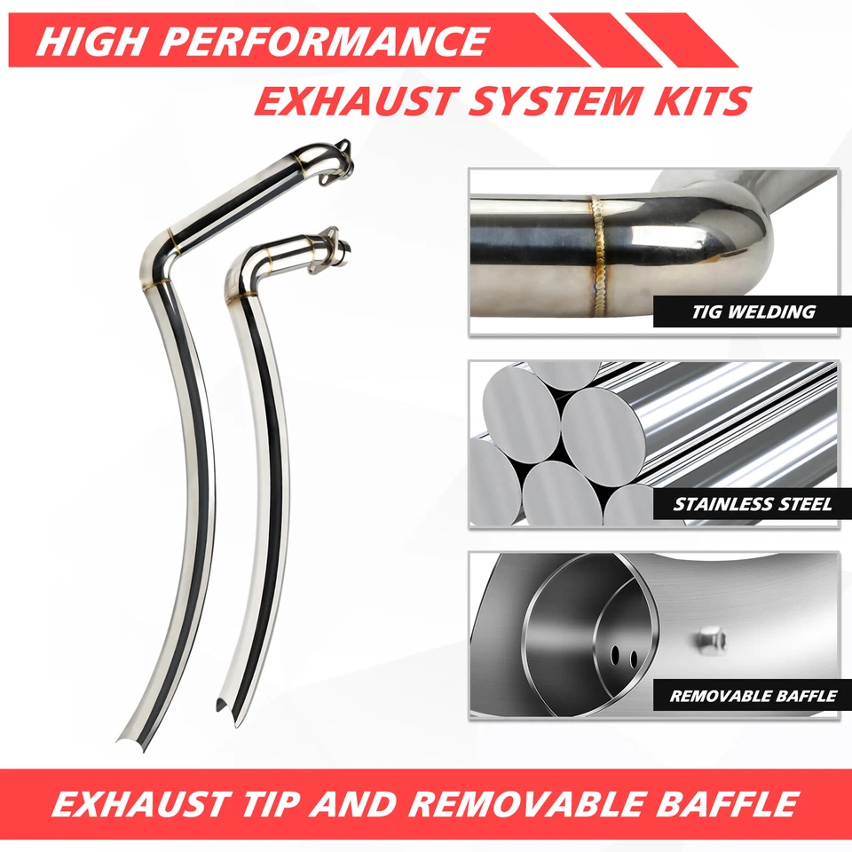 Shortshots Staggered Exhaust Pipes For Kawasaki Vulcan 900 Classic / Custom - Image 3 of 4