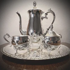 Paul Revere Silversmiths Silver Plated 4 piece Coffee/Tea Set New In Box
