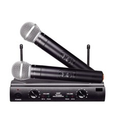Dual Channel Wireless Microphone System UHF Fixed Dual Frequency Handheld Mics