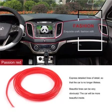 Red 16ft Accessories Car Interior Door Gap Edge Line Molding Trim Strip Decorate