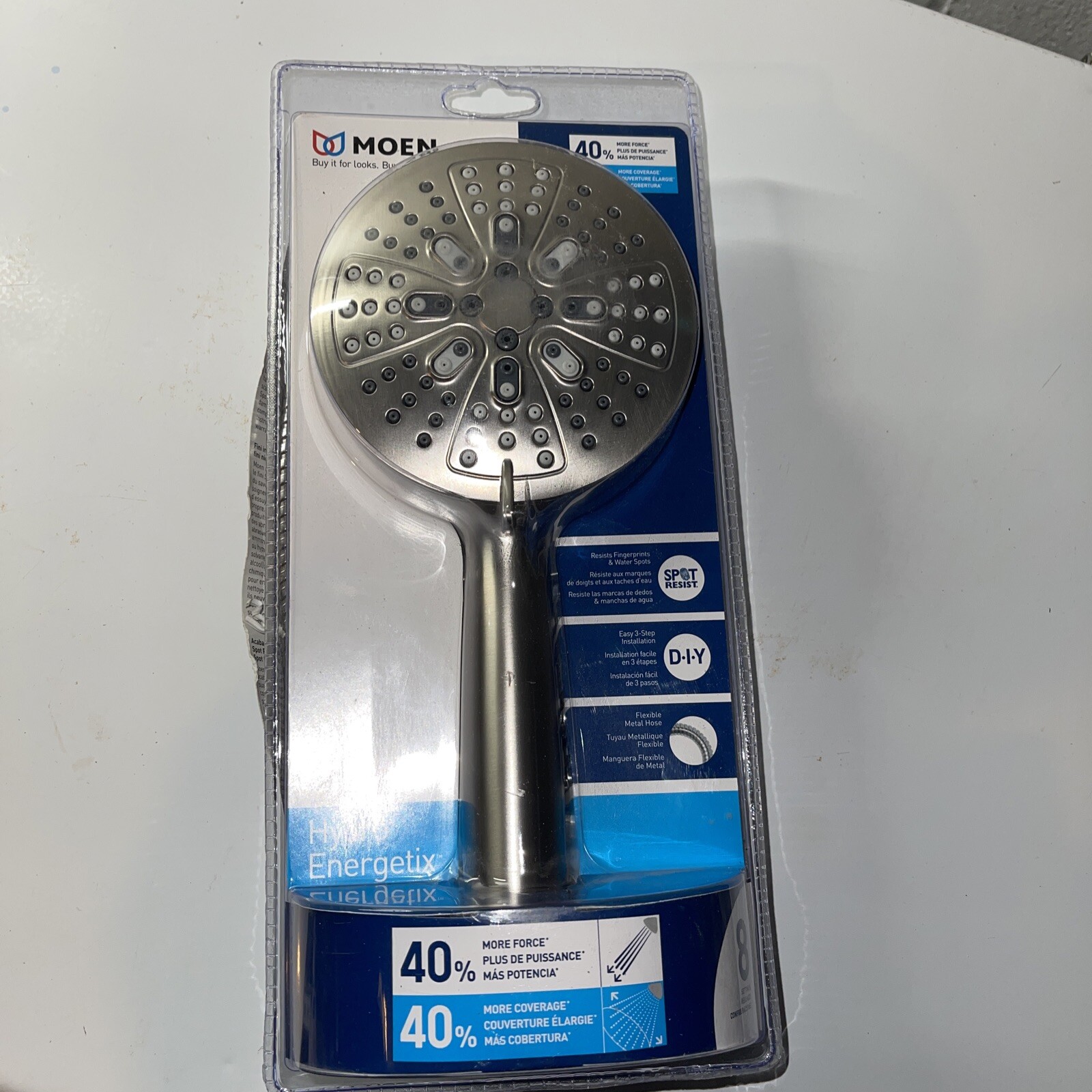 MOEN HydroEnergetix 8-Spray 4.75 in. Single Wall Mount Handheld