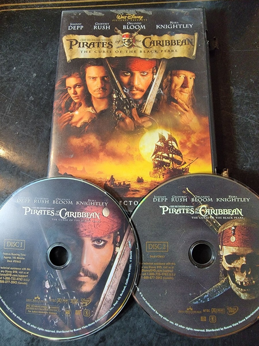 Pirates of the Caribbean: The Curse of the Black Pearl (DVD, 2003