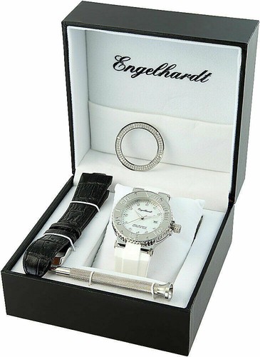 Orologio donna Engelhardt con cinturino in caucciù + cinturino in pelle + lunetta intercambiabile nuovo - Foto 4 di 4