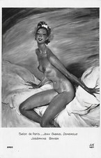 Josephine Baker Entertainer Jean Gabriel Domergue, 6465 RPPC Postcard Copy