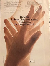 1971 Sears Cling-alon Hosiery PRINT AD Panty Hose VTG 1970s There's Patent On It