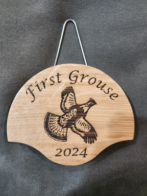 Ruffed Grouse Tail Fan Plaque No feathers, plaque only  Qtr Sawn White Oak