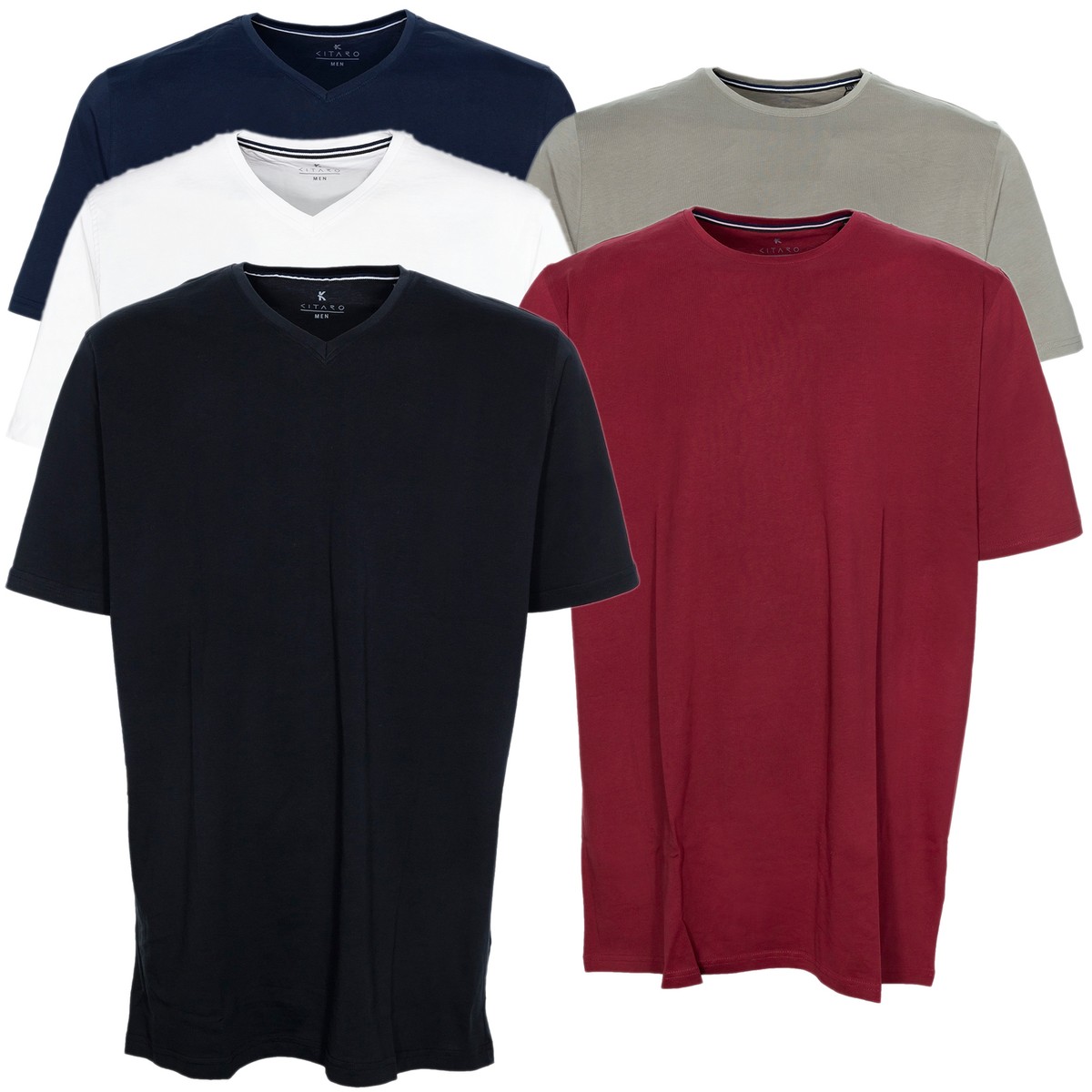 Premium V-Ausschnitt T-Shirt Für Herren – Aus Baumwolle, Farbe Rot, Größe XL, Maschinenwaschbar