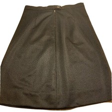 Vintage Pinstriped A-Line Skirt Size 16 Black Business Secretary Look