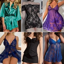 Women's Sexy Lingerie Sleepwear Babydoll Underwear Lace Dress G-String Nightwear