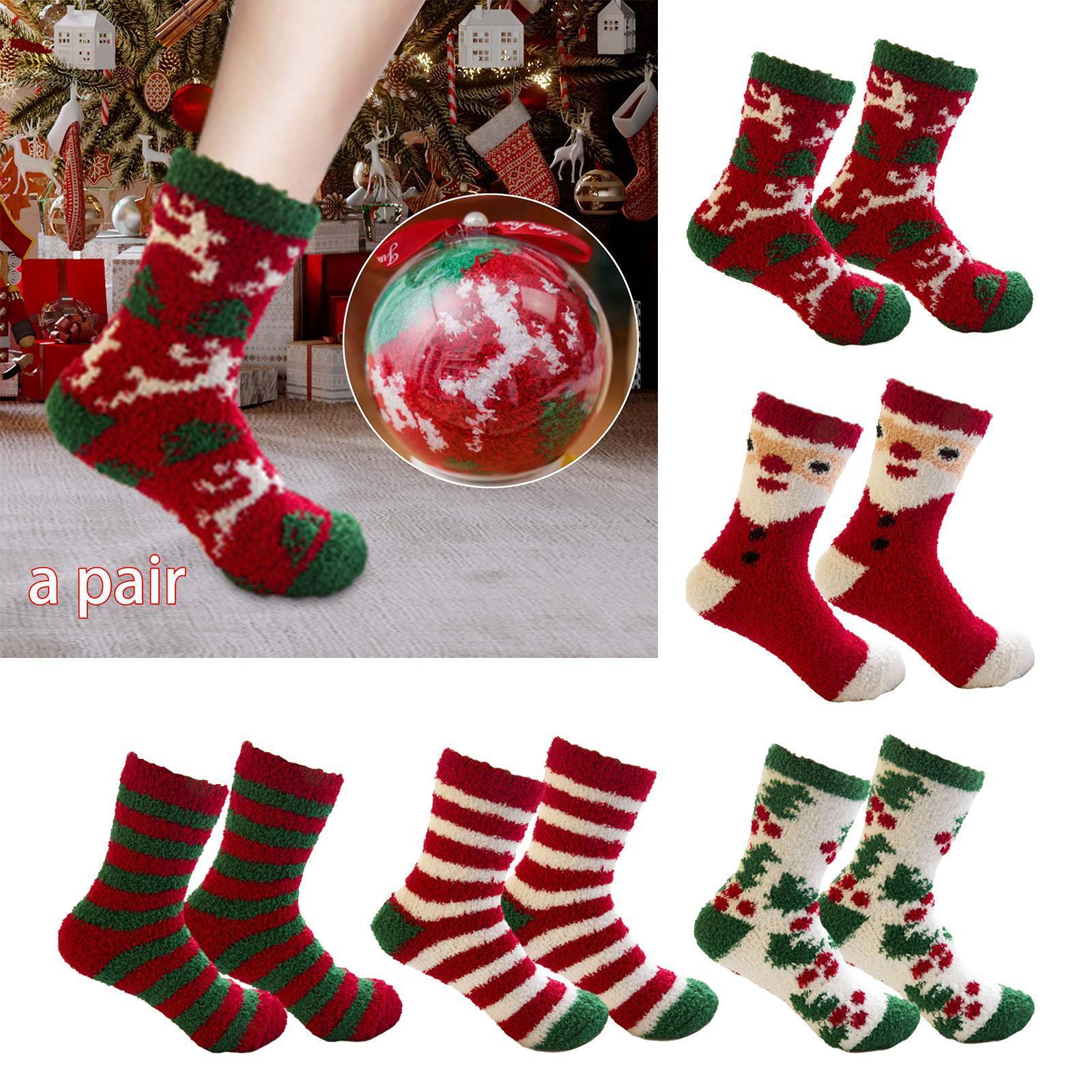 Christmas Fuzzy Socks Funny Cute Holiday Xmas Socks for Seasonal Party