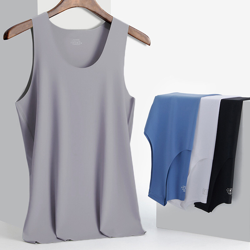 Tank Top Seamless Vest Undershirts Ice Silk Vest Sleeveless T Shirts Summer-image