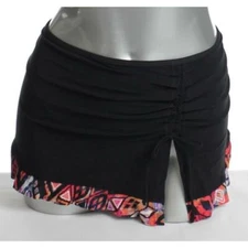 Profile by Gottex Womens 6 Swim Bottom Skirted Black Trendy Bikini Multi