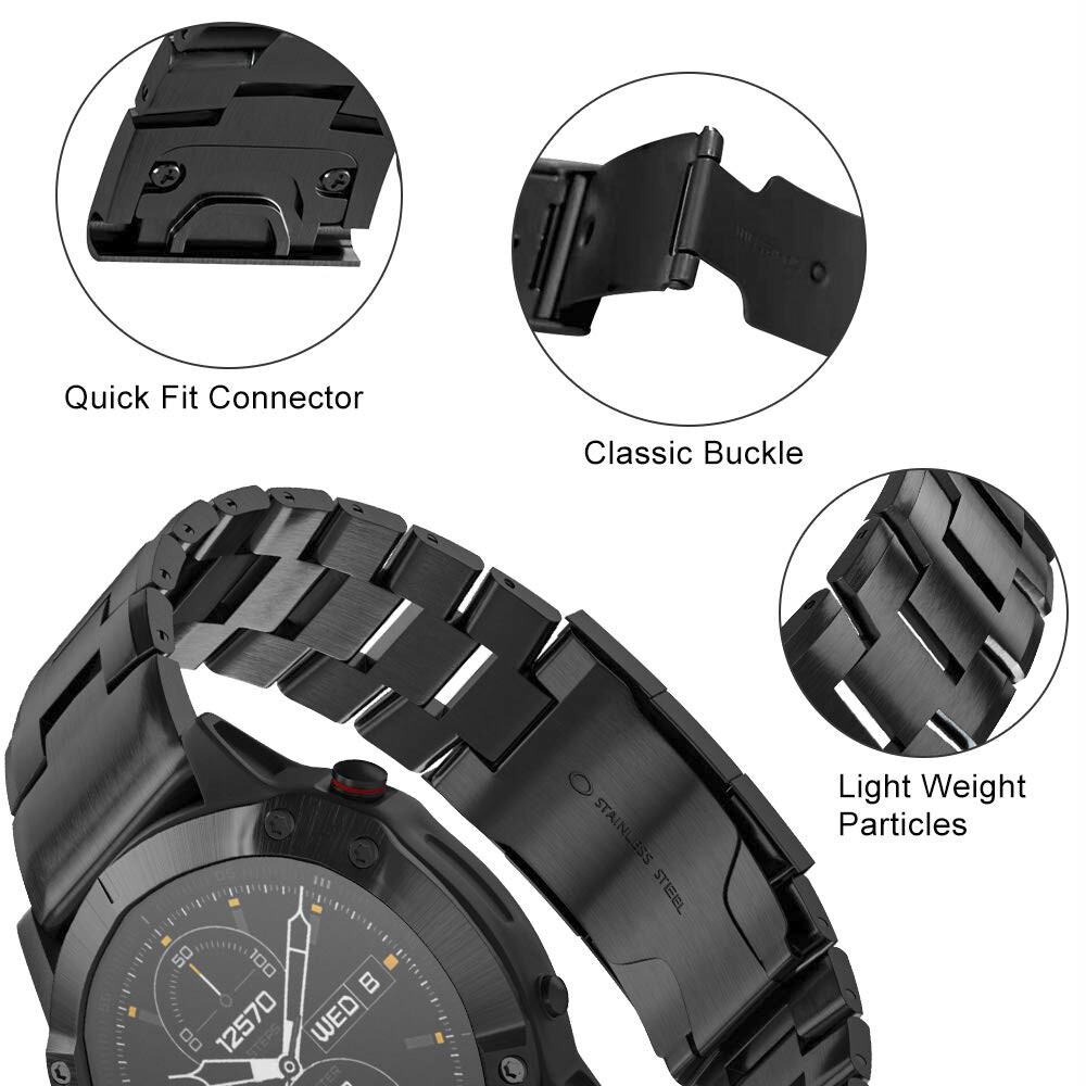 Bracelet titane 'Classic' Garmin Fenix 7x (noir) 