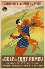 Golf Font-Romeu vintage sports resort travel poster 12x18