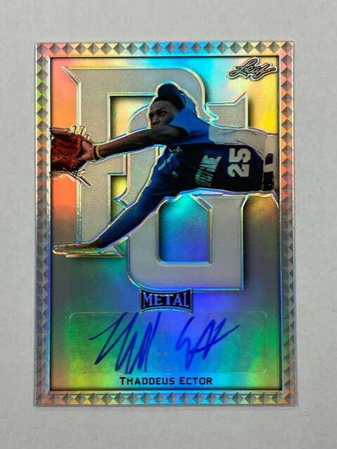 Thaddeus Ector 2020 Leaf Metal Perfect Game No.BA-TE1 Autograph Prospect Card