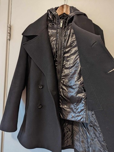 DIRK BIKKEMBERGS - Fitted removeable hood peacoat - Sz 50 - Picture 6 of 17