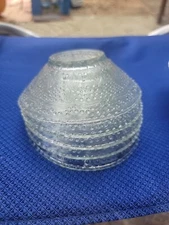 5 Vintage Indiana Glass Clear Daisy Sandwich Glass Berry Dessert Bowls 5"