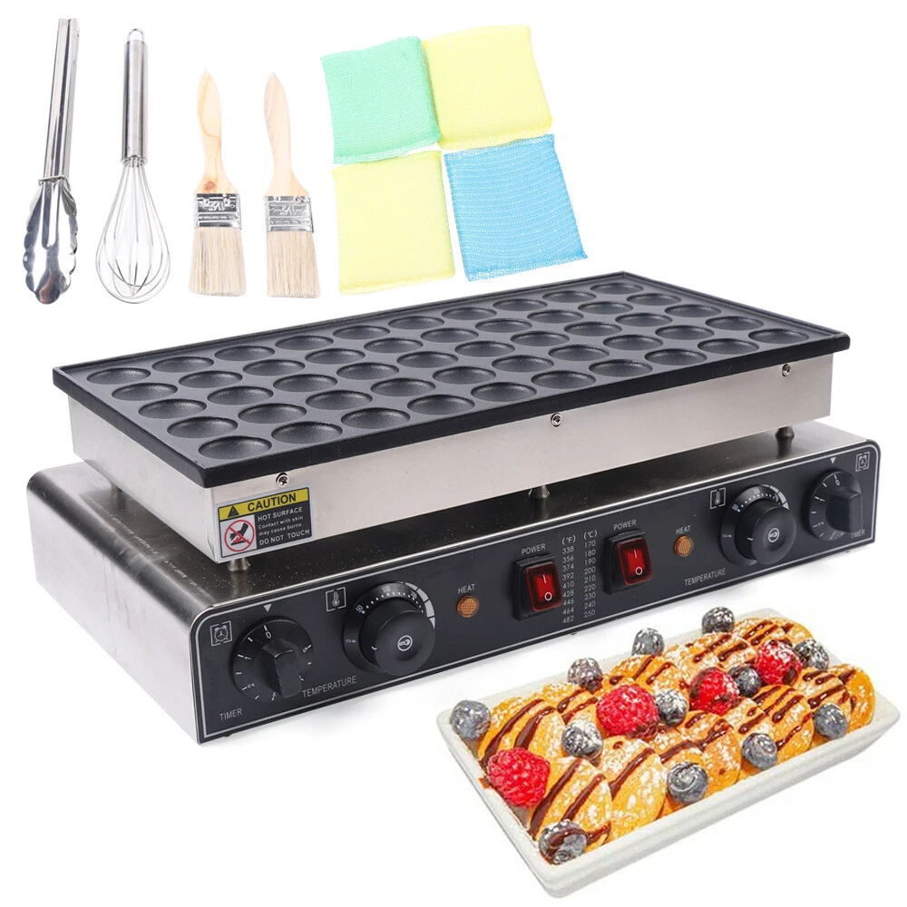 110 V 50 Hole Electric Dutch Poffertjes Mini Pancake Baker Maker Machine New