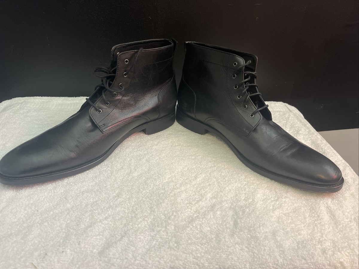 The Men\'s Store at Bloomingdale\'s Lace Up Cap Toe Boots Sz 11 Black Leather Bloomingdale main image 3