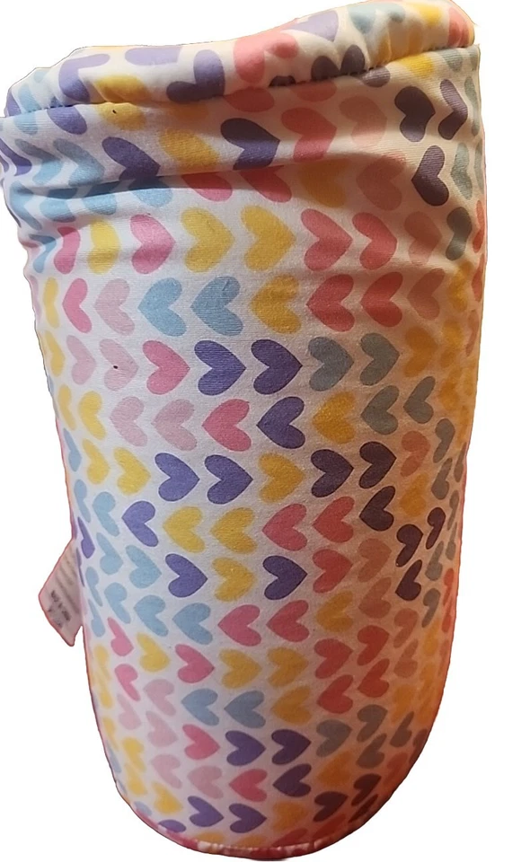 Almohada acolchada blanda Micro Bead 14x6" con corazones multicolores Foto 4 de 4