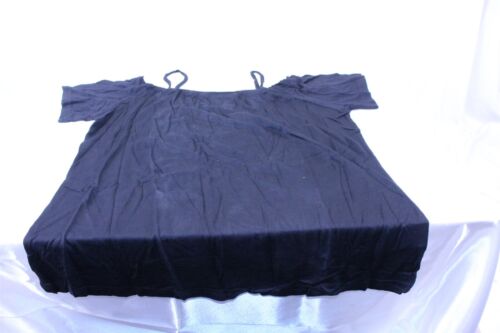 Shirt Women's Off Shoulder Blouse Short Sleeve Top Black Size Small