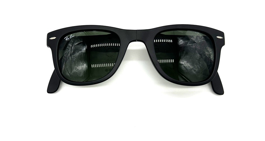 RB4105 601S RAY BAN FOLDING WAYFARER MATTE Black/ Green 50-22 | eBay