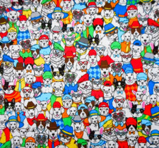 Quilt Fabric By The Half-Yard Packed Cartoon Puppy Dogs TT Premium Cotton