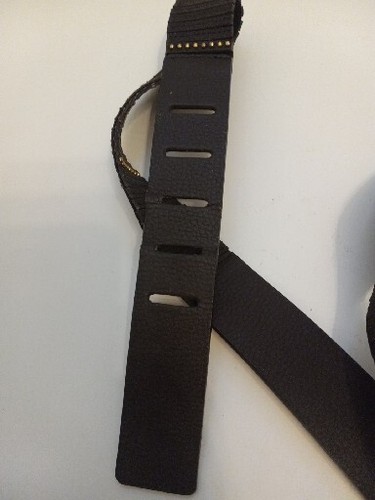 Michael Kors Damen Gürtel braun Lackleder goldfarben Logo Größe M - Bild 12 von 12