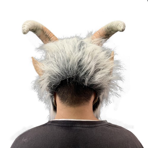 Halloween Scary Dämon Luzifer Horn Maske Herren Maskerade Full Face Props Latex - Bild 3 von 6