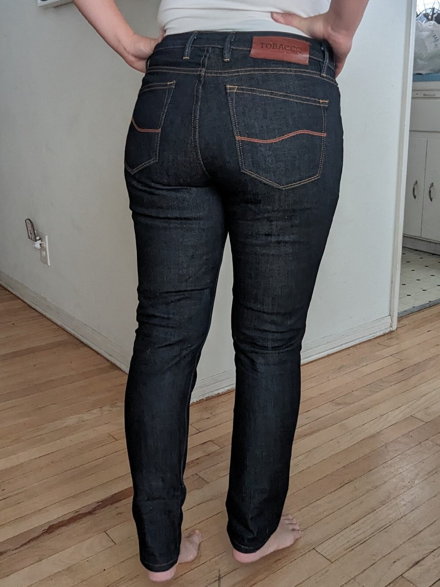 NWOT Tobacco Motorwear Kevlar Lined Women's Motorcycle Jeans, 27, Dark Blue  Wash