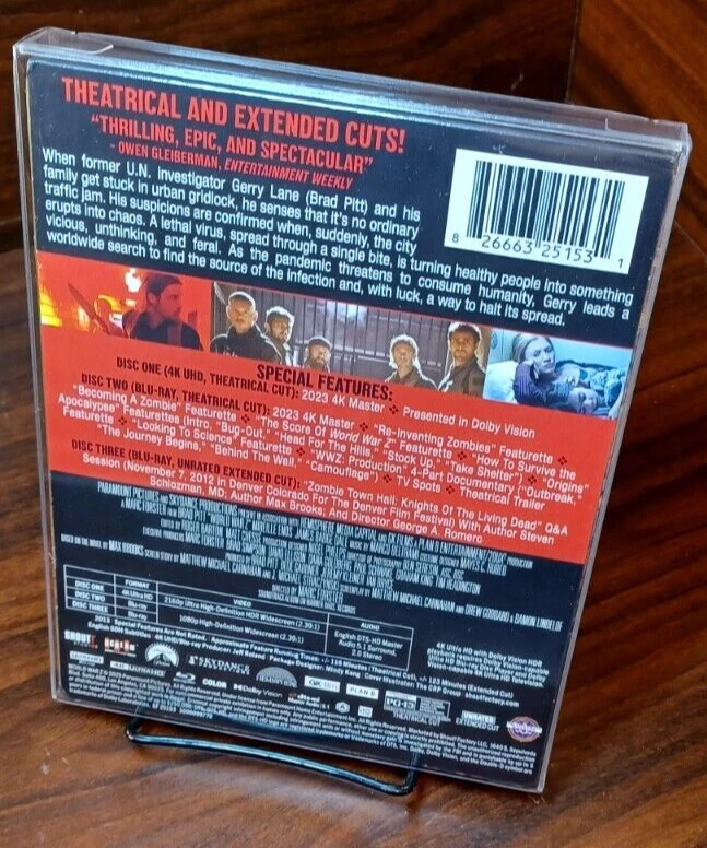 World War Z Steelbook (4K/Blu-ray)-NEW-w/PROTECTIVE SLEEVE-Free Box Shipping - Image 4 of 4