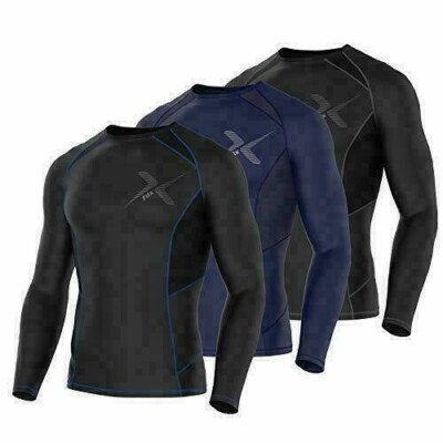 3er Pack Base Layer Top Body Armour Kompression Unter Shirts Felle Gym Fit Sport