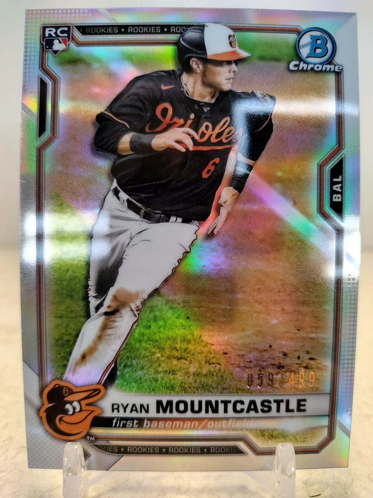 RYAN MOUNTCASTLE #/499 2021 Bowman Chrome Baseball REFRACTOR ROOKIE RC #64