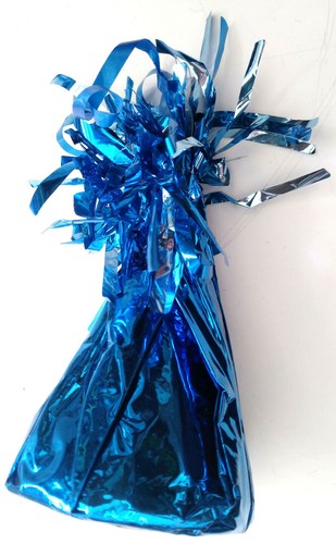 Mid Royal Blue Balloon Weight (Shiny foil reflective decorative with loop)helium - 第 1/2 張圖片