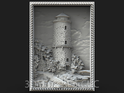 3D Model STL File for CNC Router Laser & 3D Printer Lighthouse